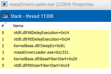 System Informer CET Sleep call stack