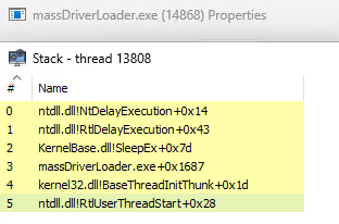Sleeping thread call stack